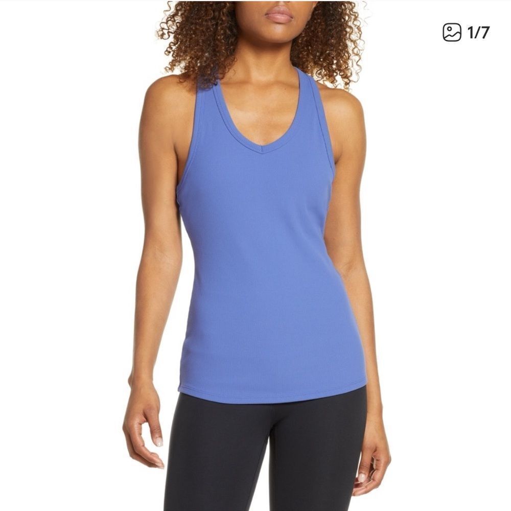 Zella Anytime Rib Racerback Tank Top Medium - Picture 1 of 6